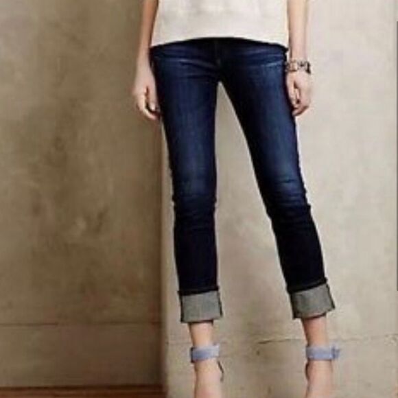 AG Adriano Goldschmied The High Rise Stevie Cuff Slim Straight Jean 29 - Picture 1 of 10